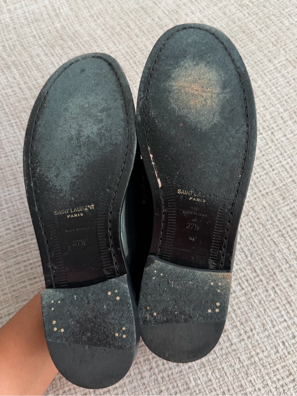 Saint Laurent YSL Black Glossy Penny Loafers - Picture 3 of 10